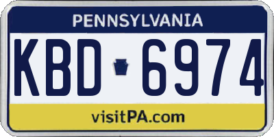 PA license plate KBD6974