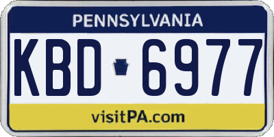 PA license plate KBD6977