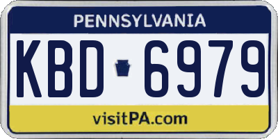 PA license plate KBD6979
