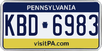 PA license plate KBD6983