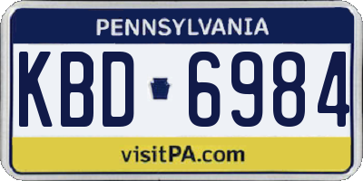PA license plate KBD6984