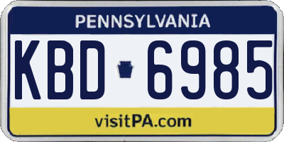 PA license plate KBD6985