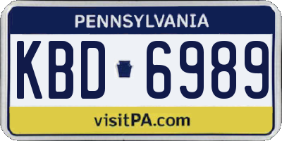 PA license plate KBD6989
