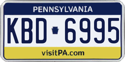PA license plate KBD6995