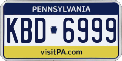 PA license plate KBD6999