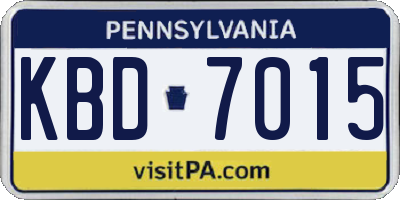 PA license plate KBD7015