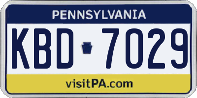 PA license plate KBD7029