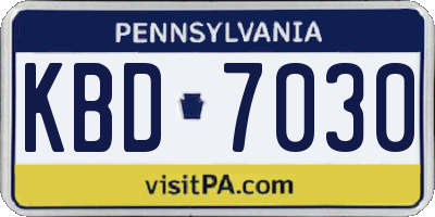 PA license plate KBD7030