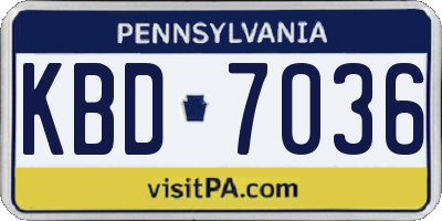 PA license plate KBD7036