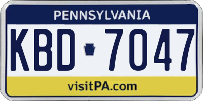 PA license plate KBD7047