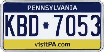 PA license plate KBD7053