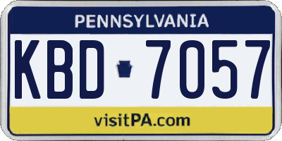 PA license plate KBD7057