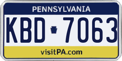 PA license plate KBD7063