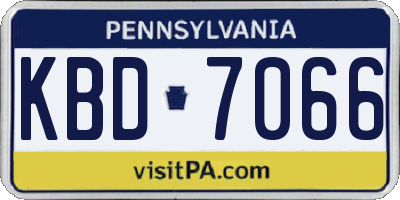 PA license plate KBD7066