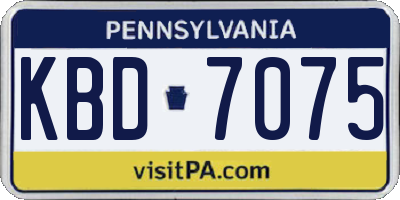 PA license plate KBD7075