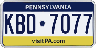 PA license plate KBD7077