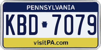 PA license plate KBD7079