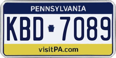 PA license plate KBD7089