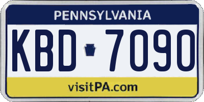 PA license plate KBD7090