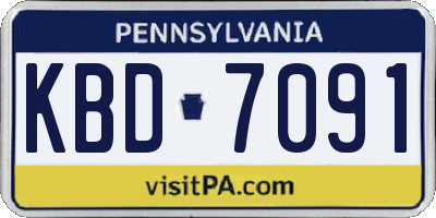 PA license plate KBD7091