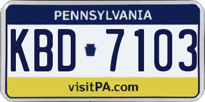 PA license plate KBD7103