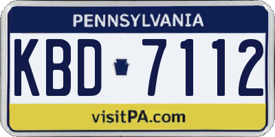 PA license plate KBD7112