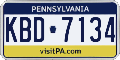 PA license plate KBD7134