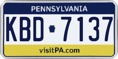 PA license plate KBD7137