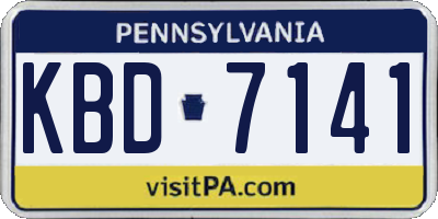 PA license plate KBD7141