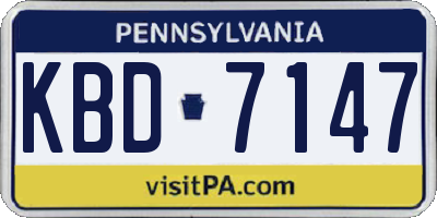 PA license plate KBD7147