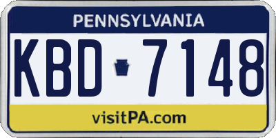 PA license plate KBD7148
