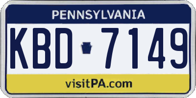 PA license plate KBD7149