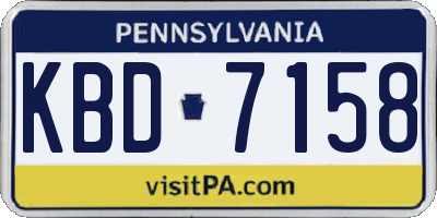 PA license plate KBD7158
