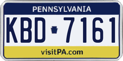 PA license plate KBD7161