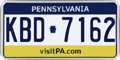 PA license plate KBD7162