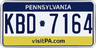 PA license plate KBD7164