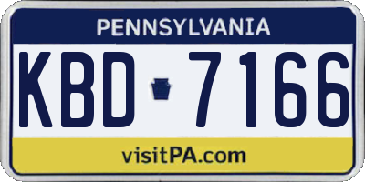 PA license plate KBD7166