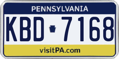 PA license plate KBD7168