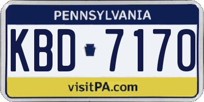 PA license plate KBD7170