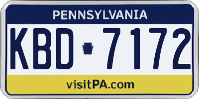 PA license plate KBD7172