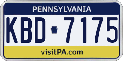 PA license plate KBD7175