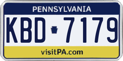 PA license plate KBD7179