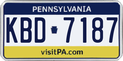 PA license plate KBD7187