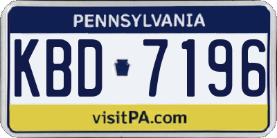 PA license plate KBD7196