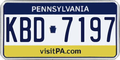 PA license plate KBD7197