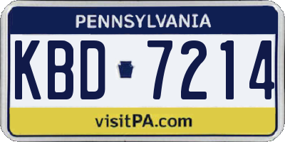 PA license plate KBD7214
