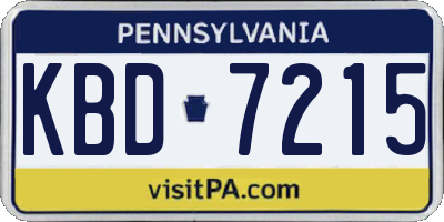 PA license plate KBD7215