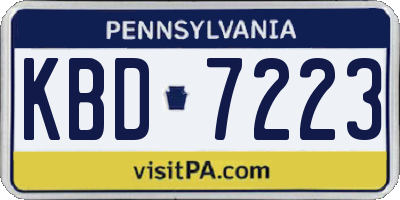 PA license plate KBD7223