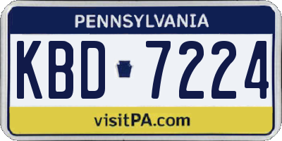 PA license plate KBD7224