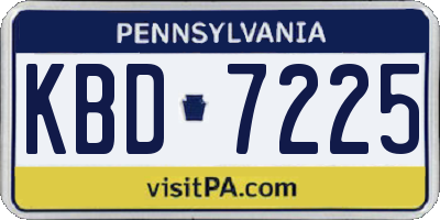 PA license plate KBD7225